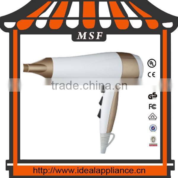 Professional golden DC motor hotel hair dryer with brushless motor