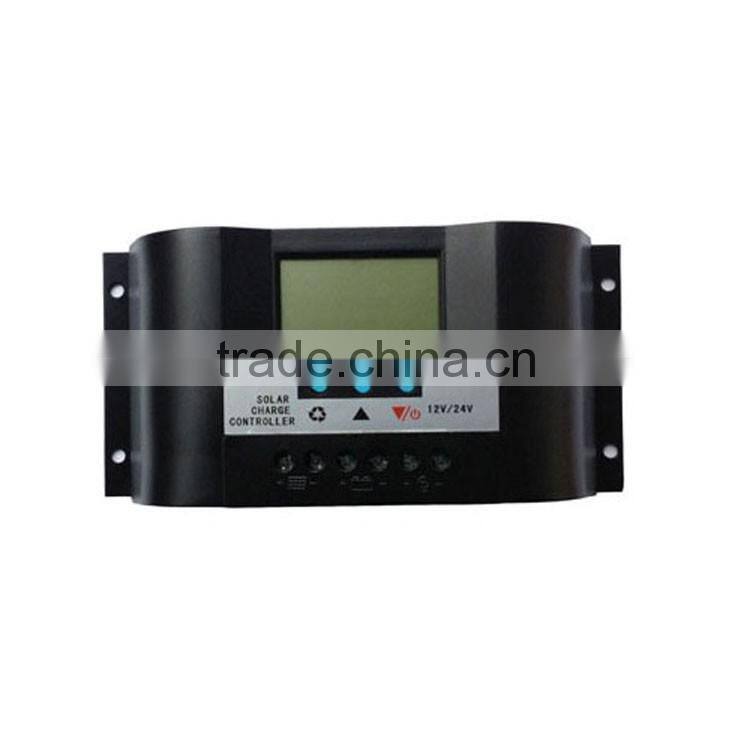 high quality LCD display ce rohs approved 12v 24v pwm solar charge controller manual