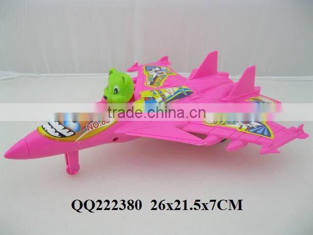 kids Friction toy plane with barbie head & light,friction toy plane