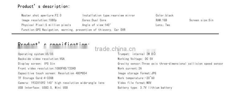 Fhd 1080p Driver Recorder Hd Car Dvr Camera(X6)