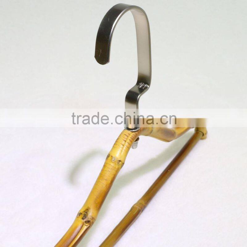 Bamboo natural wood hangers with metal hook