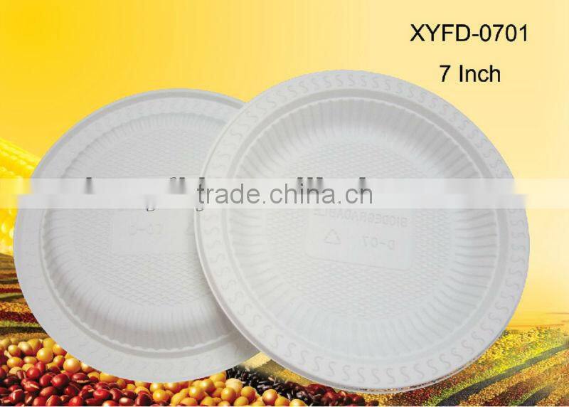 biodegradable disposable tableware eco-friendly 7'' cake plate