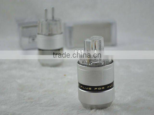 Sonar Quest Aluminum metal Rhodium-plated EU Schuk Power Plug &IEC Connector