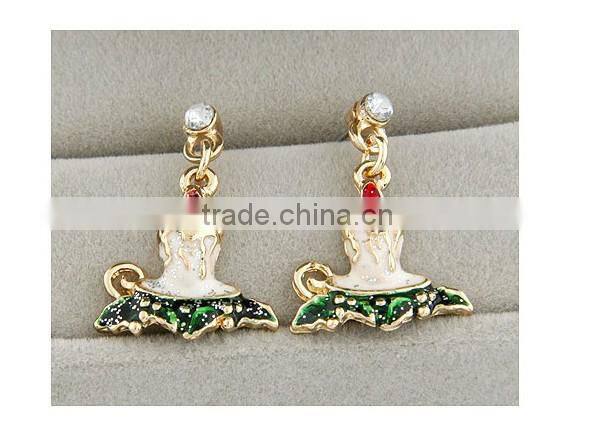 Christmas ornaments dress wholesale earring gold metal alloy 2013 new