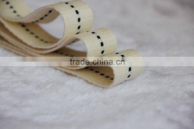 Middle stitching cotton ribbon