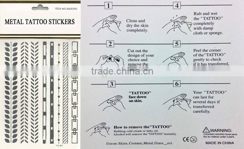 Women body art feature temporary tattoo sticker wholesale