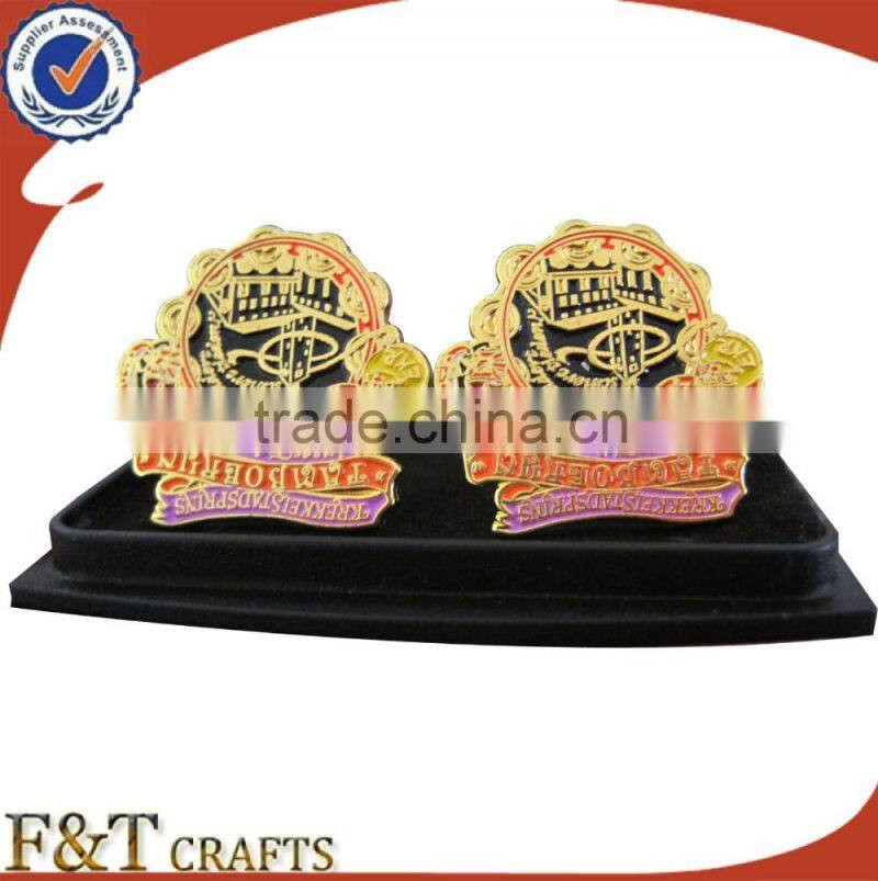New style hot sales plating nickle pro-enamel cufflink/cufflink manufacturer/metal cufflink