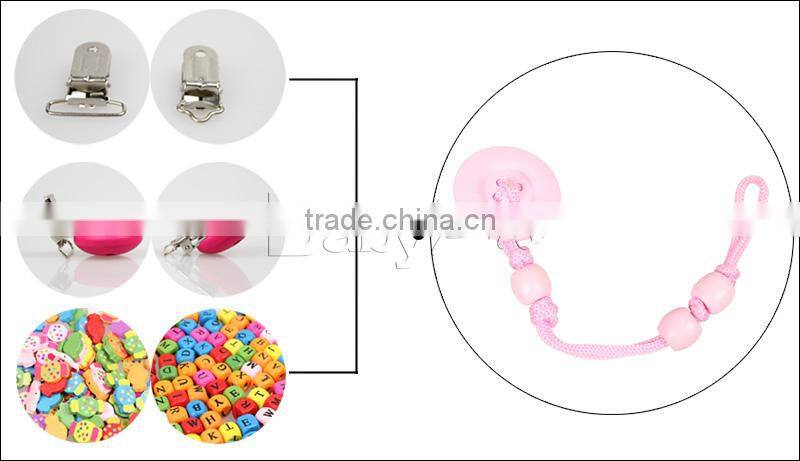 2015 New DIY Baby Products High Quality Cute Silicone Pacifier Holder Ring