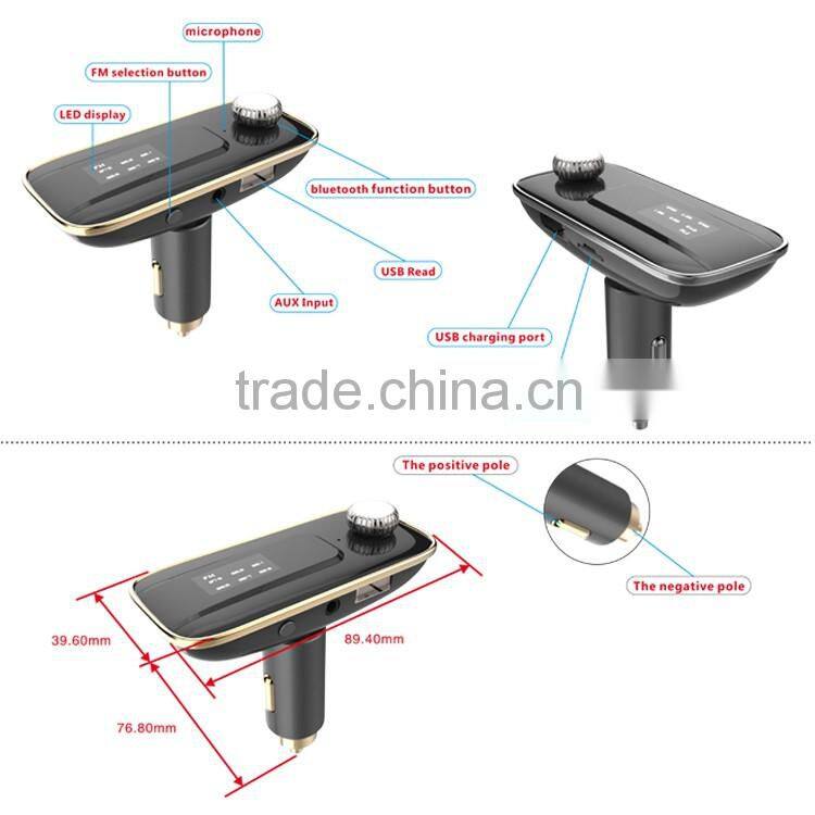 AUX Bluetooth FM Digital Radio Car Kit With RoHS Certification ,SD/MCC/TF