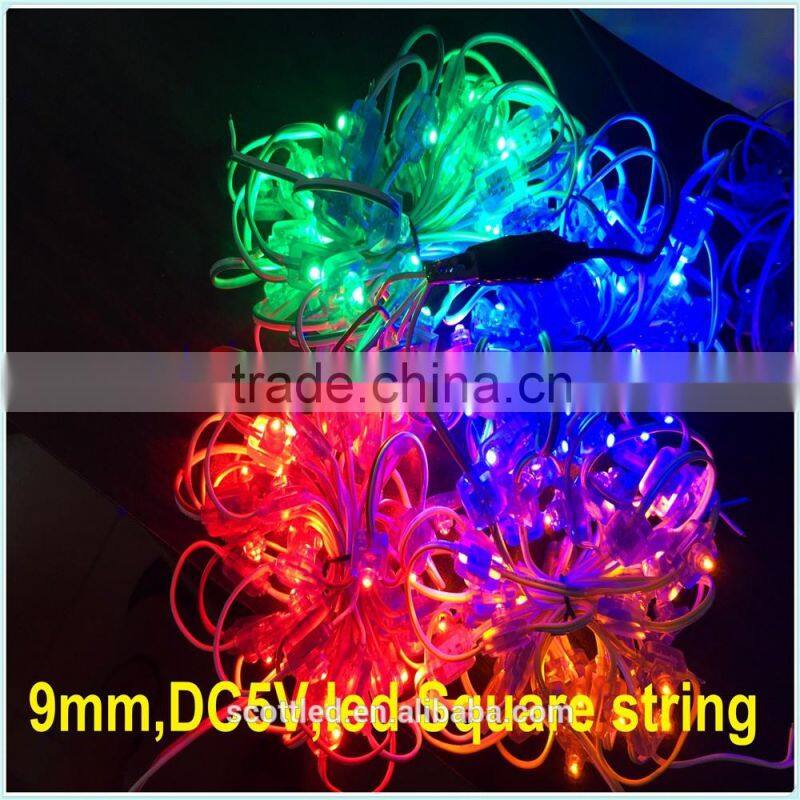2016 Promotion RGB or single color Wedding Party outdoor solar string 9mm 50leds Christmas Light