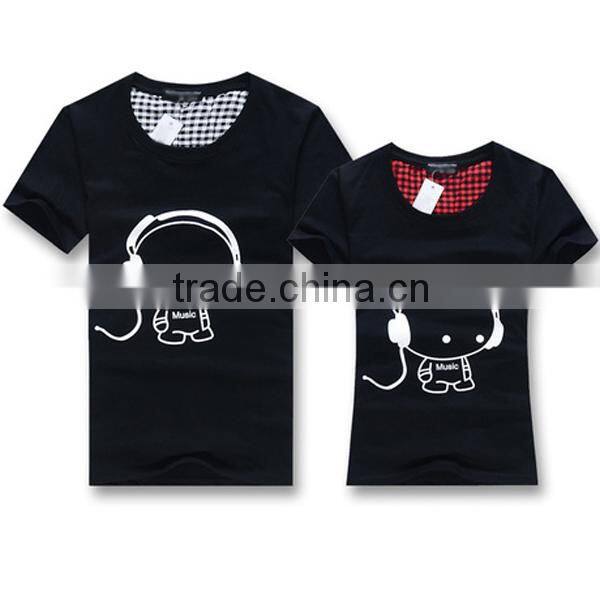 Cotton printing t-shirt for lover , cute couple t-shirt designs , unisex design couple t-shirt (lyt0300070)