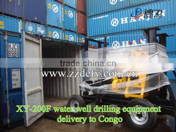 Hydraulic type 200m well drilling machine trailer mounted
