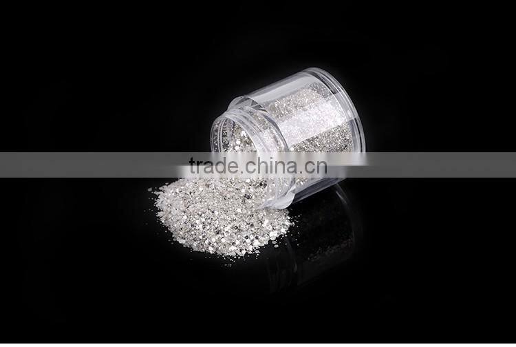 2016 Elegant sliver glitter powder Nail Art Decoration Wholesale glitter powder for crafts