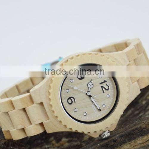 2015 personality special wooden design stylish charming water resistant watch(WJ-3914)