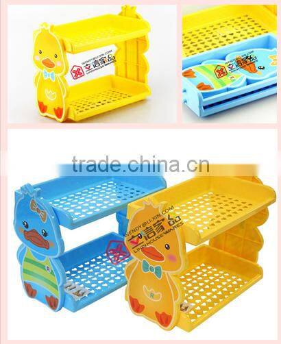 double layers detachable plastic rack/3 Layers combined shelf/DIY cartoon shelf/Bathroom shelf/Office shelf/Kitchen storage ra