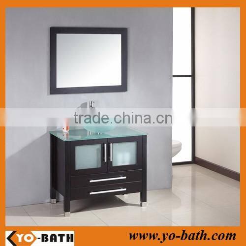 36 inch modern bathroom vanity design with glass wash basin