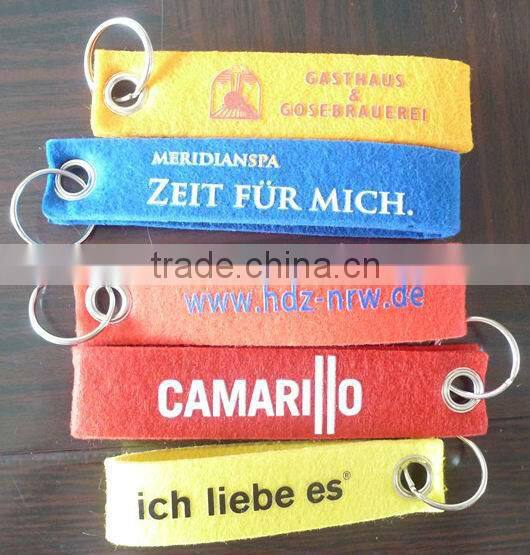 Woolen felt keychain PolyesterPrint felt keychain Sublimation felt keychain Felt loop keychain
