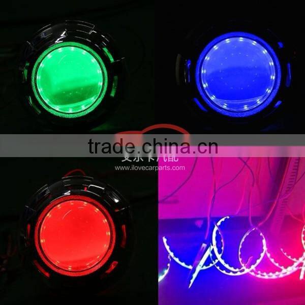2016 New 360 degree LED Devil Eye Easy Install for 3.0 HID Projectors Lens Car Headlight 6 Colors