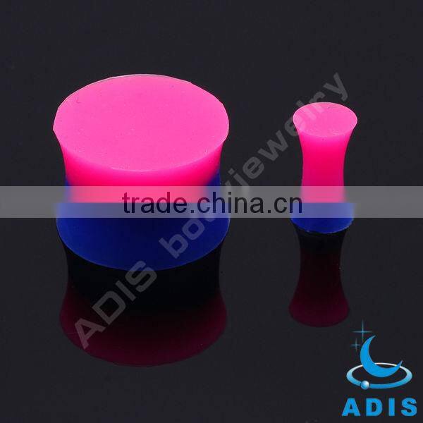 Beautiful wholesale custom fresh color soft body jewelry silicone plugs ear