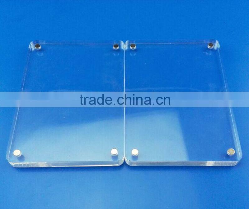 4 sided acrylic magnetic photo frame,ISO Factory Product