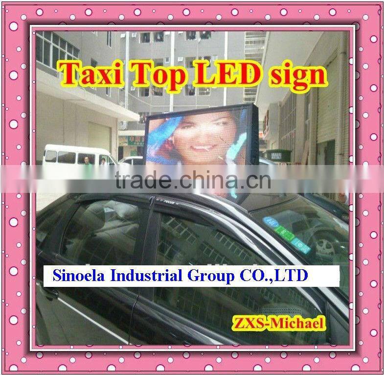 P6 outdoor full color double sided led taxi top advertising/taxi roof top advertising signs