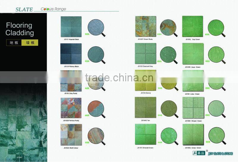 Natural green slate slab flexible stone