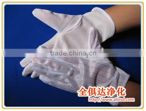 white 100% polyester ESD pvc dotted gloves