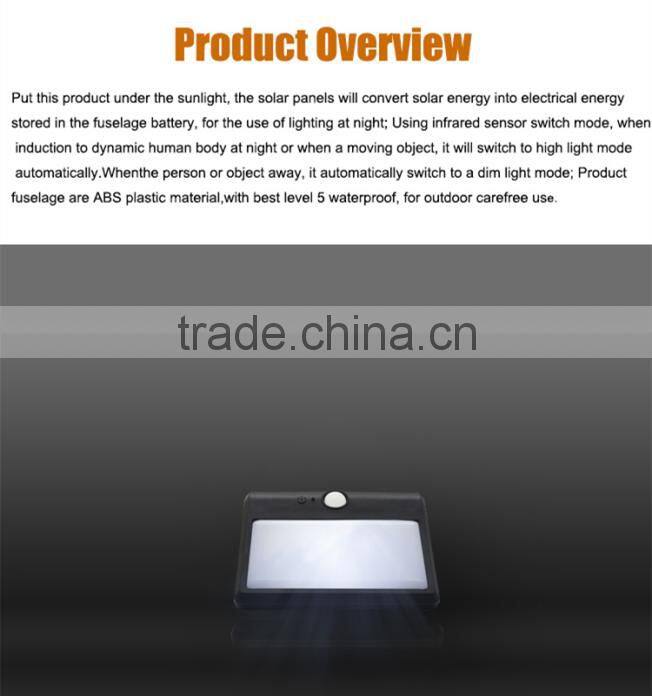 2016 New original factory solar light,high capacity wall light with battery