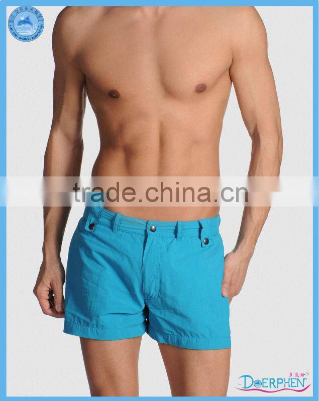 Domi garment 100% pure cotton fabric sexy men beach wear sexy xxx mens beach shorts with accept dropshipping