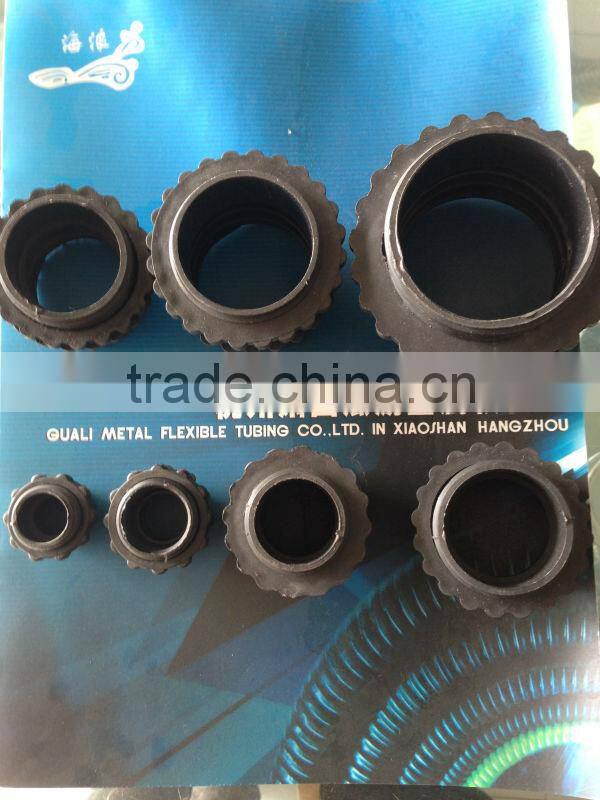 Black metal tube plastic connector