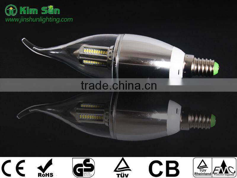 High quality led filament light lamp 5W E14 candle lamp