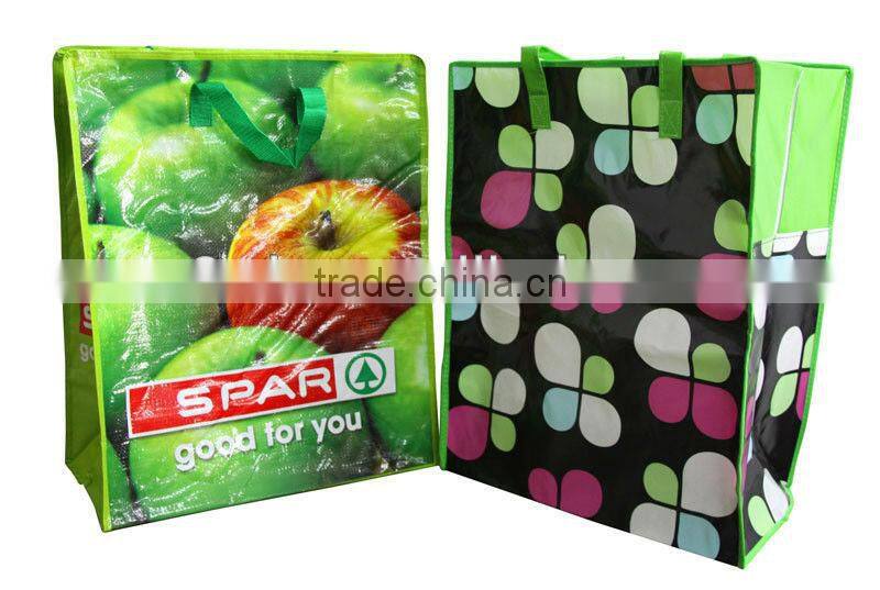 pp woven shopping zipper bags with fruit