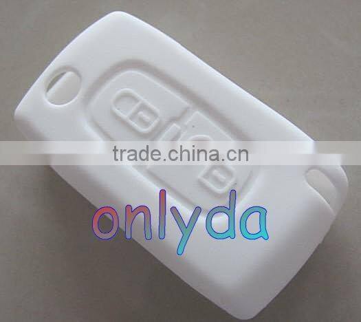 Peugeot 2 button remote key silicon cover / silicone car key cover case with yellow