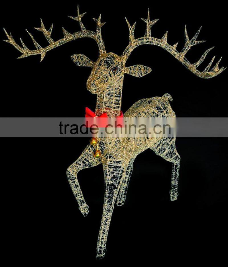Life Size Silver Plated Christmas Deer Statue Ornaments