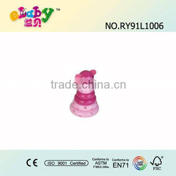 wooden yellow bee stacking toys