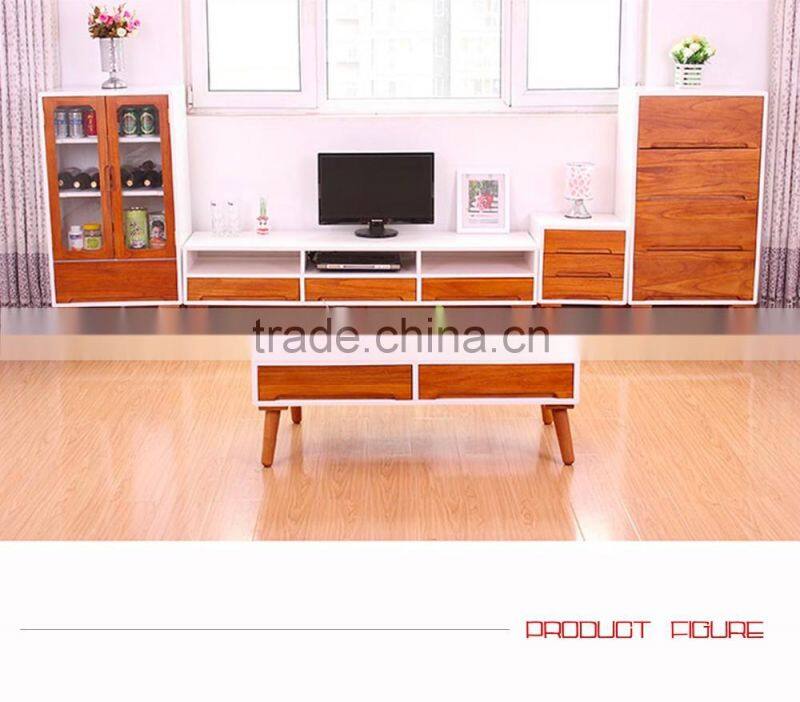 Elegant solid oak wood legs TV stand
