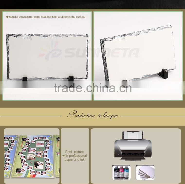 Sunmeta factory supply christmas decoration 12*22cm rock slate, sublimation rock photo(SH-15)