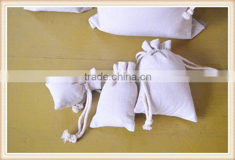 Plain cotton and linen storage bag drawstring bag