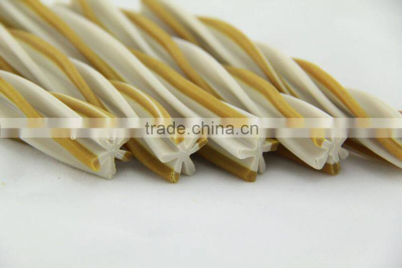 carpe (two-tone straight hexagonal natural dog chews)