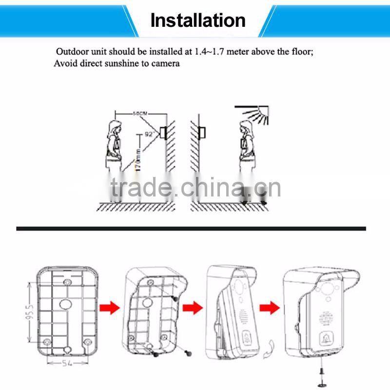 Intelligent video door phone Wifi video doorbell with infrared night vision