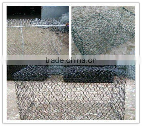 Galvanized hexagonal gabion box filled stone (ISO9001)