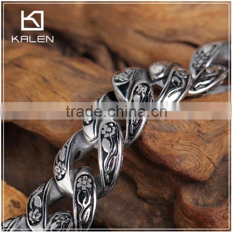 Stainless steel silver plated charm power magnetic bracelet