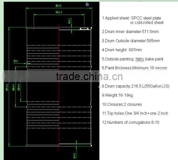 PRO metal drum production line or steel barrel production line (200-216.5L)