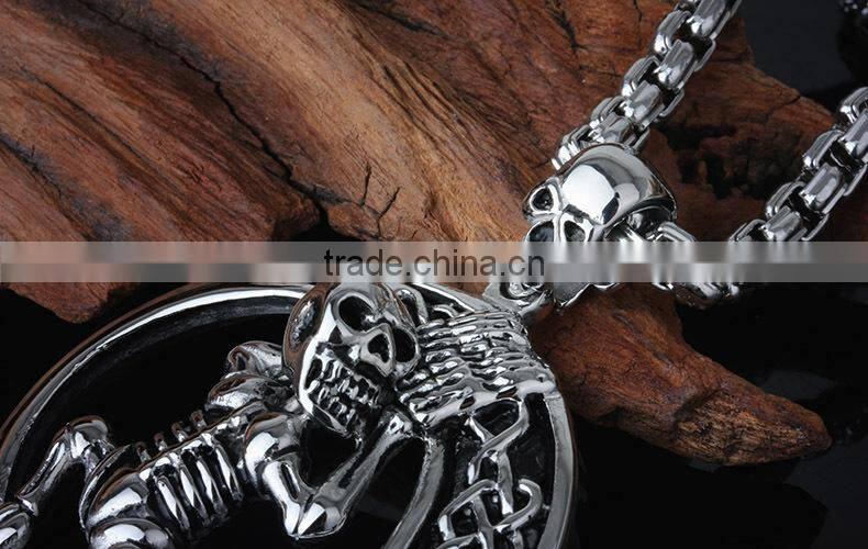 Personalized design skull jewelry wholesale arrowhead pendant