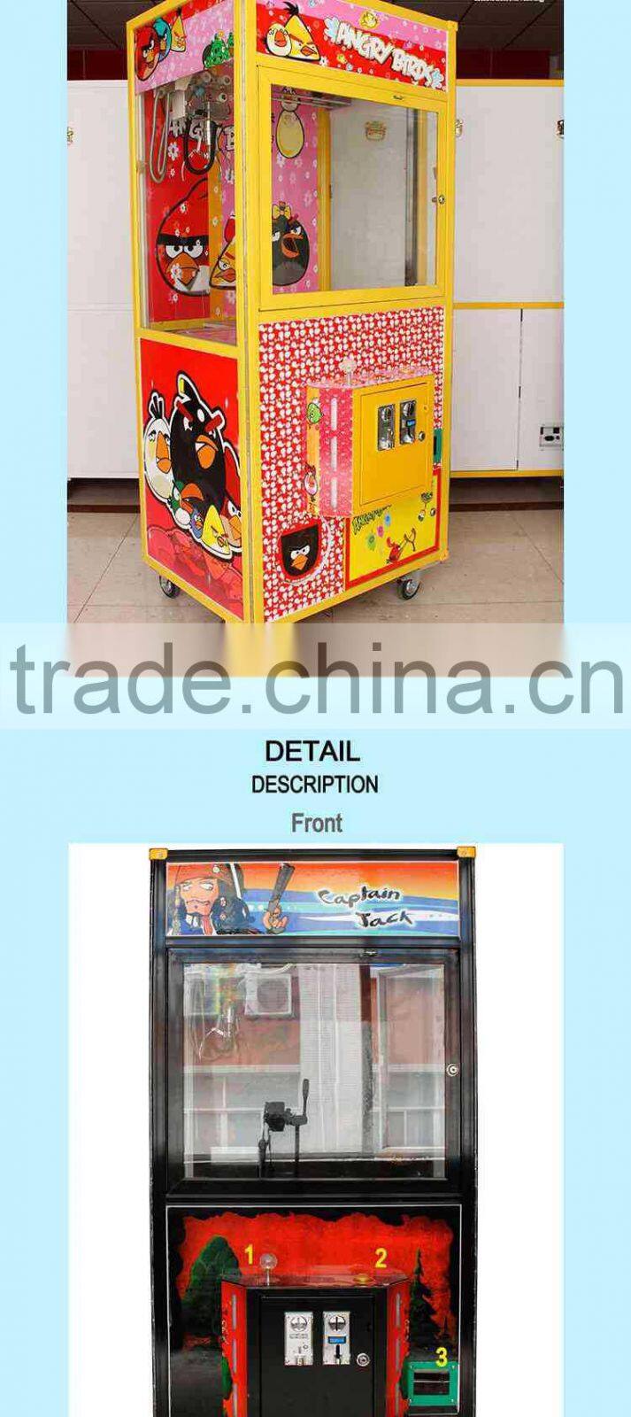 New arrival coin pusher toy gift crane machine candy vending game machine for amusement park