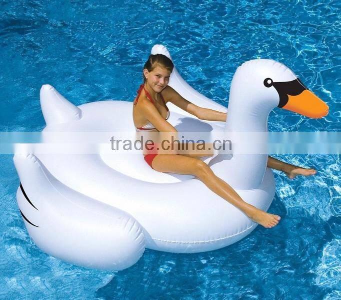 Wholesale PVC inflatable swan float, inflatable giant swan water toys