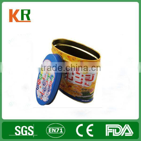 Fruit Candy Packaged Round Tin Box For Food Packaging