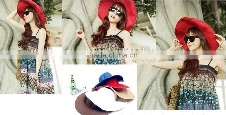 beach sun folding straw hat
