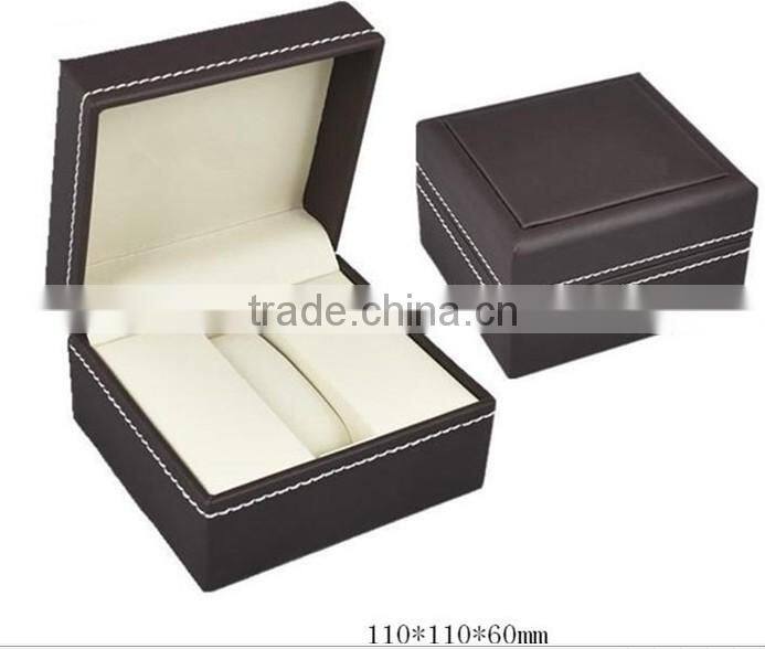 red color leather watch box