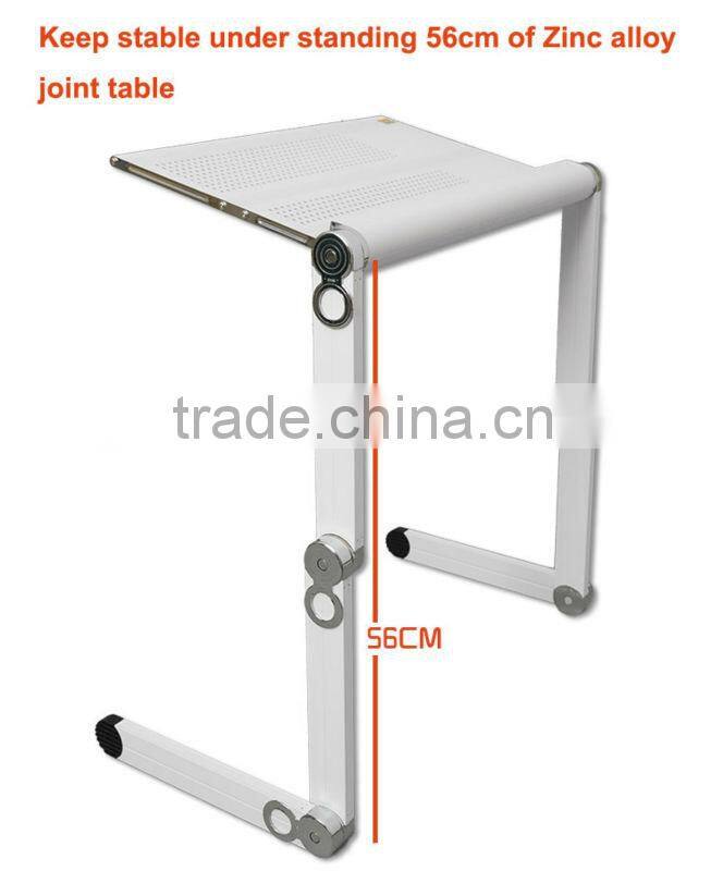 Easy to adjust computer desk folding table portable wood desk in bed